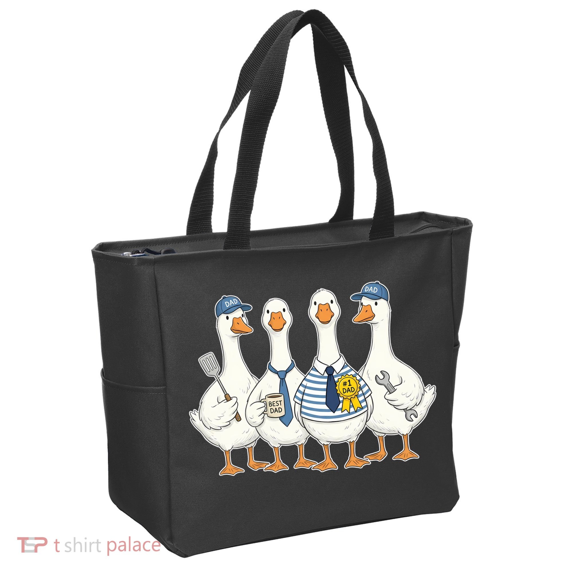 Cute Funny Father's Day Goose Group Tote Bag