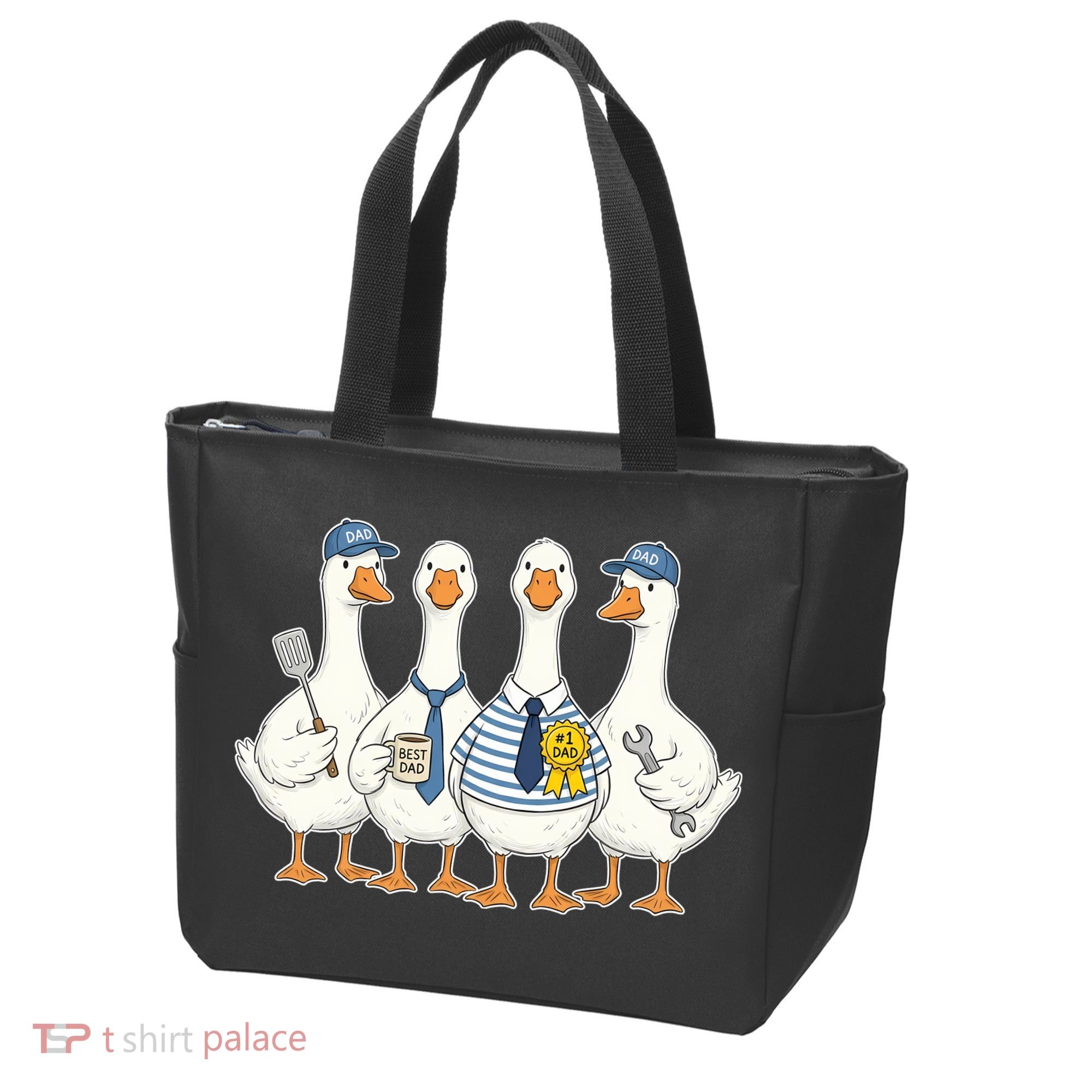 Cute Funny Father's Day Goose Group Tote Bag