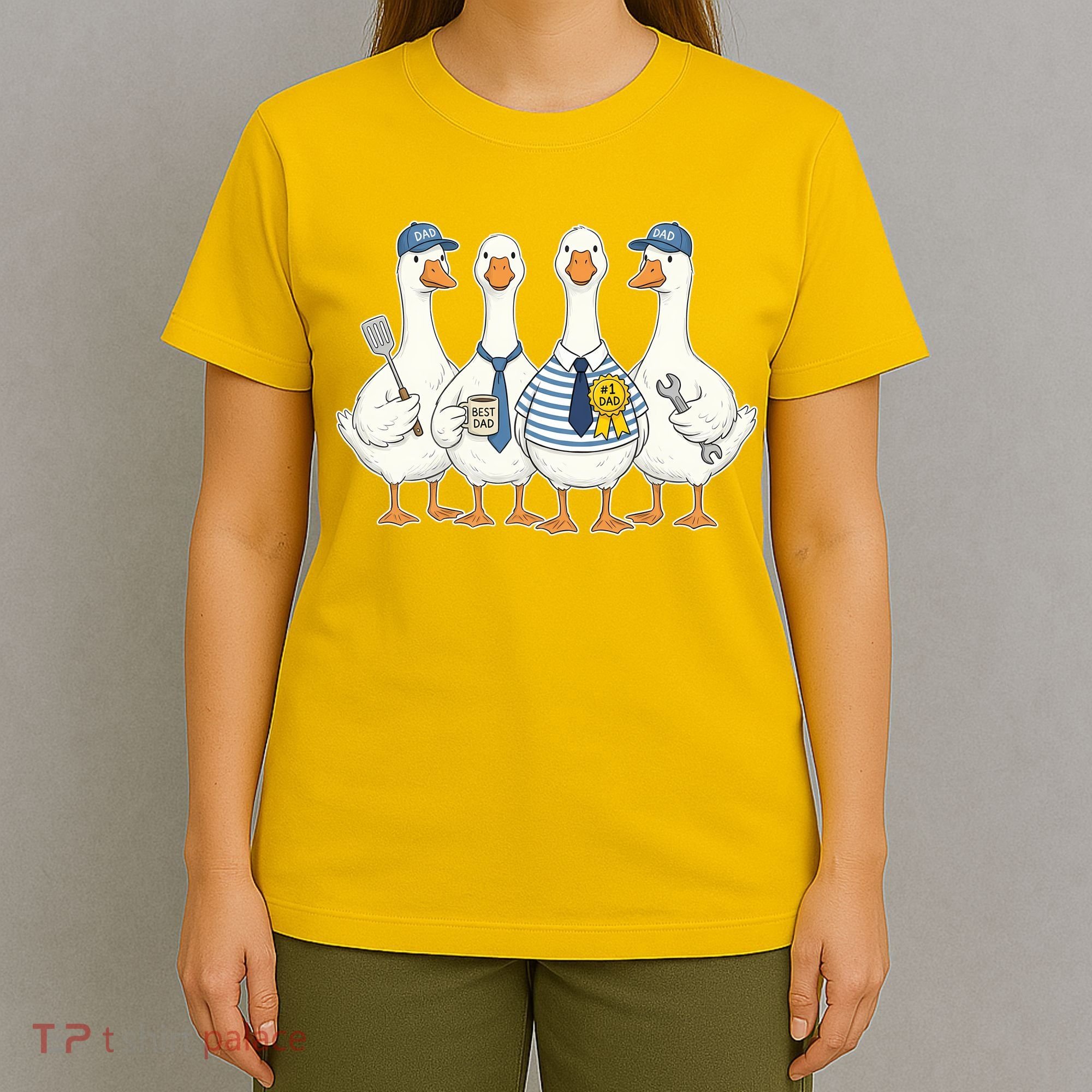 Cute Funny Father's Day Goose Group T-Shirt
