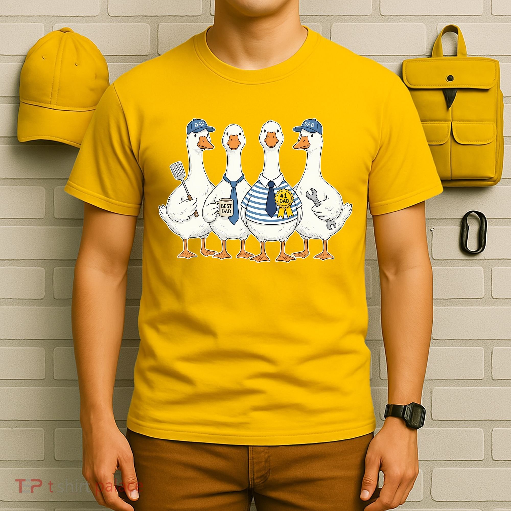 Cute Funny Father's Day Goose Group T-Shirt