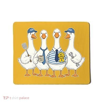 Cute Funny Father's Day Goose Group Mousepad