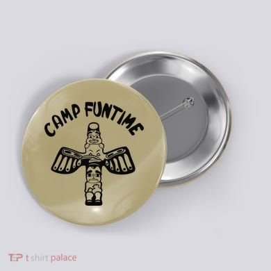 Camp Funtime, Gift, Punk, Rock, Retro, Summer Button