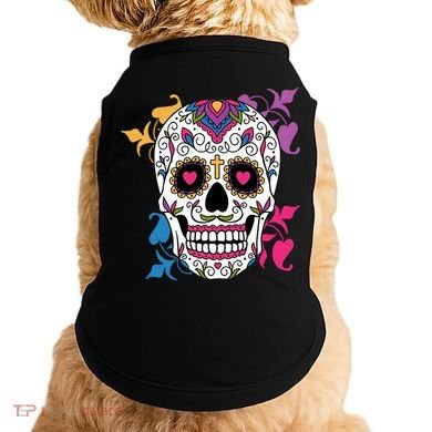 Candy Floral Graphic Skull Design Doggie Tank