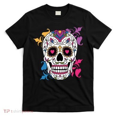 Candy Floral Graphic Skull Design T-Shirt