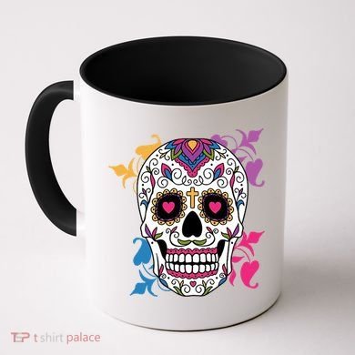Candy Floral Graphic Skull Design Coffee Mug