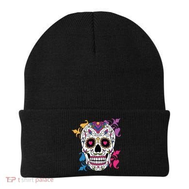 Candy Floral Graphic Skull Design Beanie
