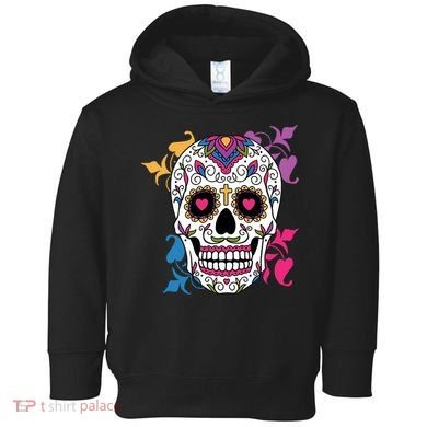 Candy Floral Graphic Skull Design Toddler Hoodie