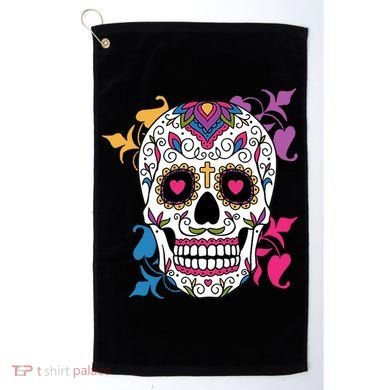 Candy Floral Graphic Skull Design Golf Towel