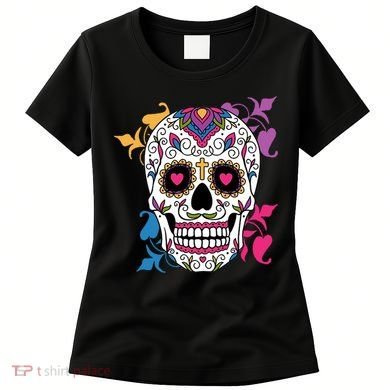 Candy Floral Graphic Skull Design Women's T-Shirt
