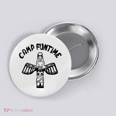 Camp Funtime Gift Punk Rock Retro Summer Button