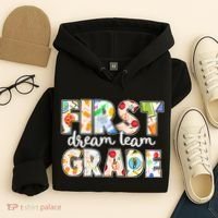 Cute First Grade Dream Team Back To School Hoodie thumb 4