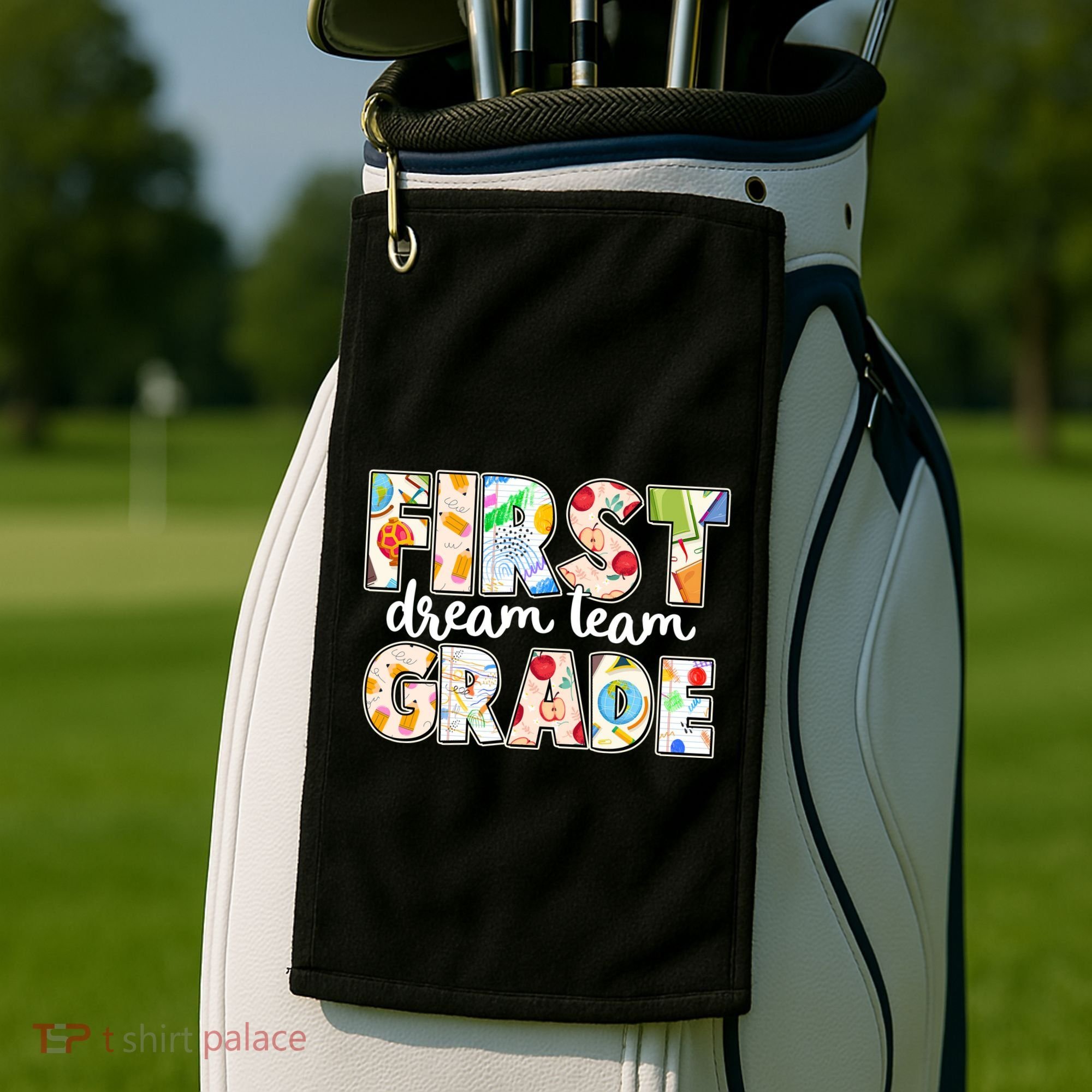 Cute First Grade Dream Team Back To School Golf Towel