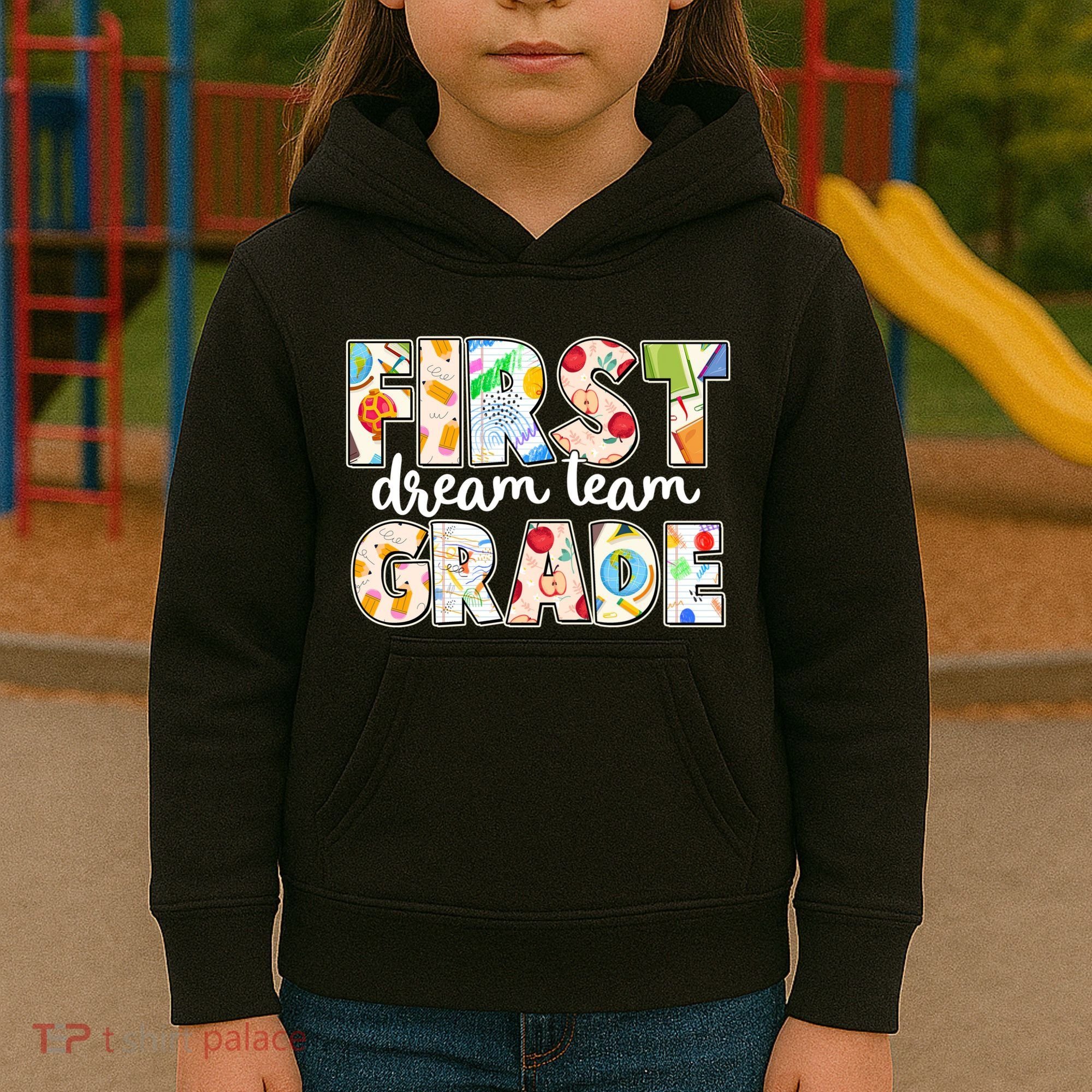 Cute First Grade Dream Team Back To School Kids Hoodie