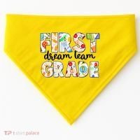 Cute First Grade Dream Team Back To School USA-Made Doggie Bandana thumb 0