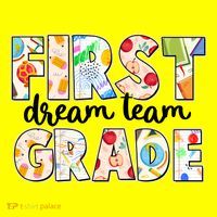 Cute First Grade Dream Team Back To School USA-Made Doggie Bandana thumb 2