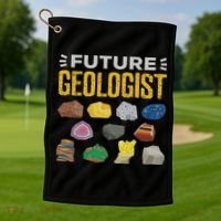 Cool Future Geologist Geology Student Earth Science Golf Towel thumb 1