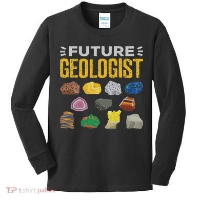 Cool Future Geologist Geology Student Earth Science Kids Long Sleeve Shirt