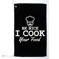 Chef - Funny Gift Be Nice I Cook Your Food Golf Towel thumb 0