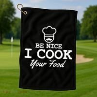 Chef - Funny Gift Be Nice I Cook Your Food Golf Towel thumb 1
