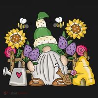Cute Flower Garden Gnome With Bees And Flowers Gift Gardener Funny Gift Women's Hoodie thumb 2