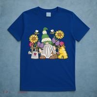 Cute Flower Garden Gnome With Bees And Flowers Gift Gardener Funny Gift T-Shirt thumb 5