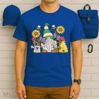 Cute Flower Garden Gnome With Bees And Flowers Gift Gardener Funny Gift T-Shirt thumb 6