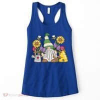 Cute Flower Garden Gnome With Bees And Flowers Gift Gardener Funny Gift Women's Tank Top thumb 0