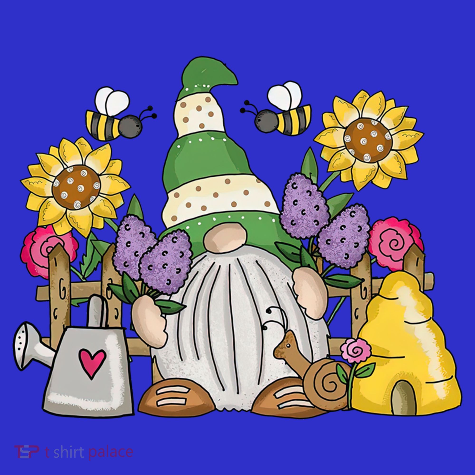 Cute Flower Garden Gnome With Bees And Flowers Gift Gardener Funny Gift Women's Tank Top