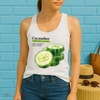 Cucumber Funny Graphic Vegetable Food Women's Tank Top thumb 2