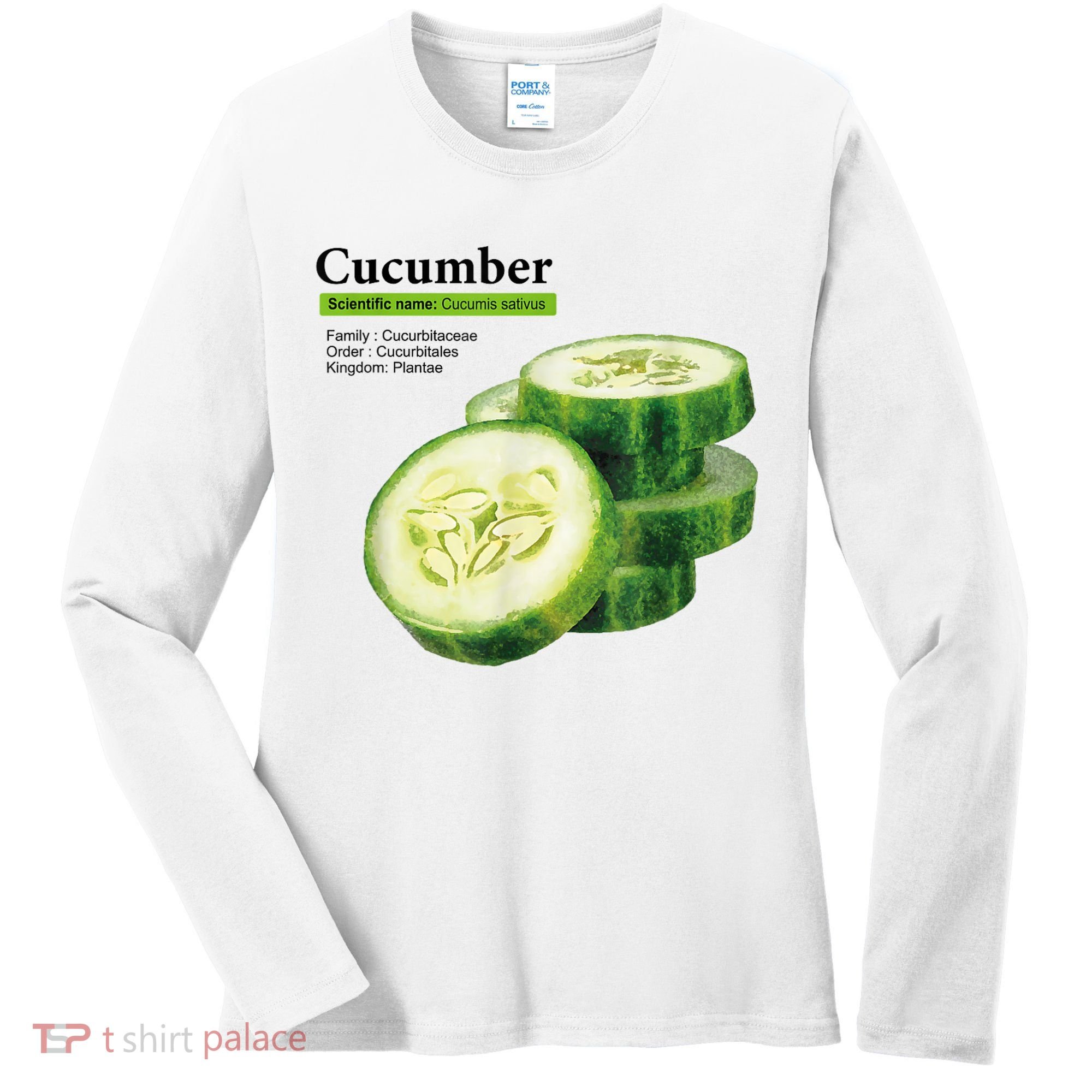 Cucumber Funny Graphic Vegetable Food Women's Long Sleeve Shirt