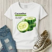 Cucumber Funny Graphic Vegetable Food Women's T-Shirt thumb 3