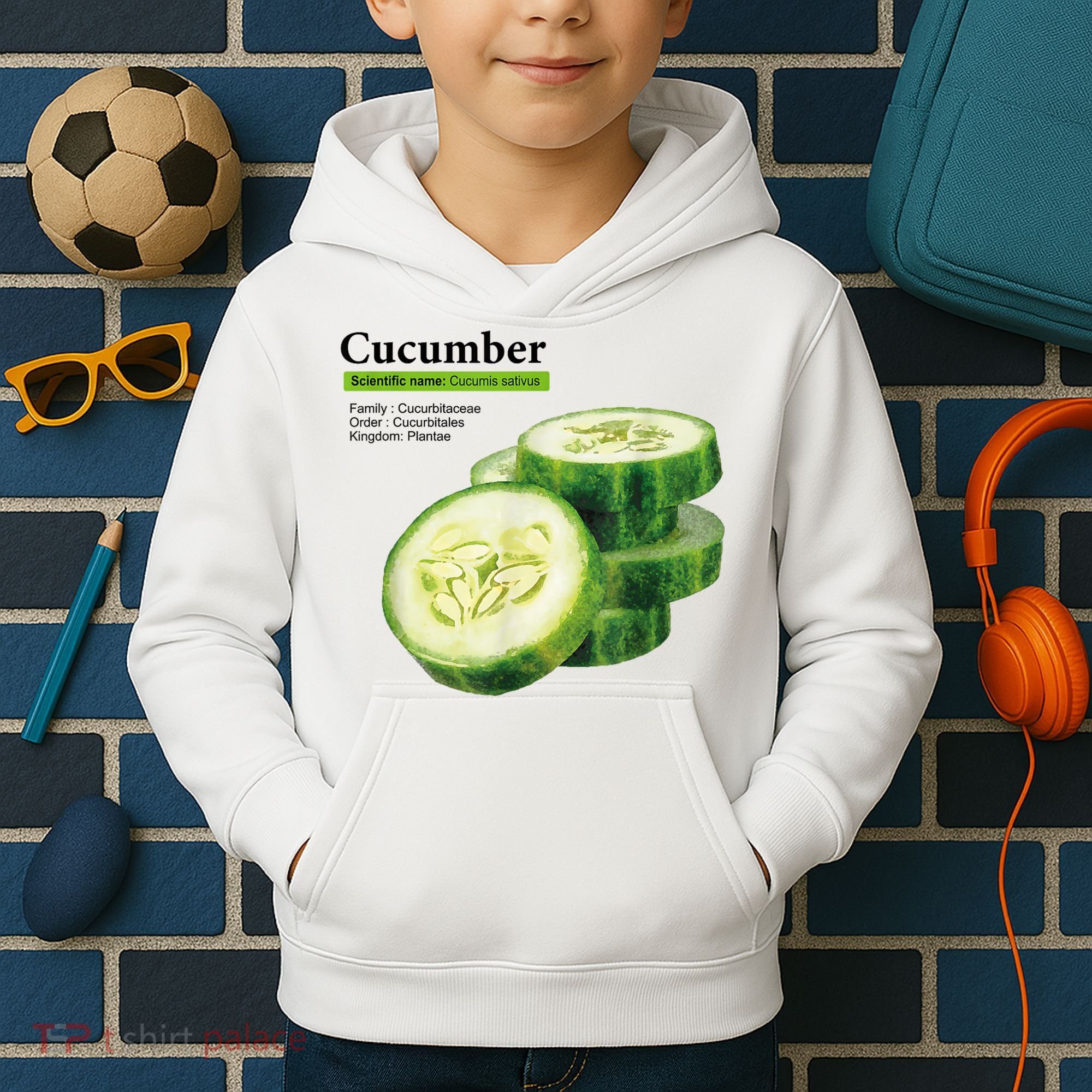 Cucumber Funny Graphic Vegetable Food Kids Hoodie