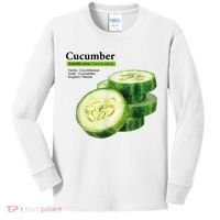 Cucumber Funny Graphic Vegetable Food Kids Long Sleeve Shirt thumb 0