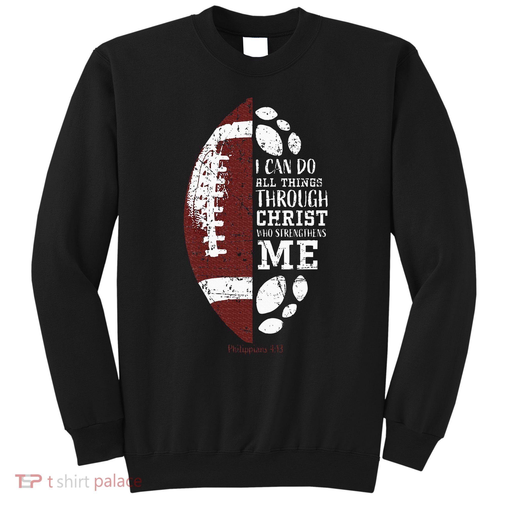 Christian Football Gifts Religious Verse Sweatshirt