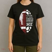 Christian Football Gifts Religious Verse T-Shirt thumb 4