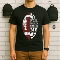 Christian Football Gifts Religious Verse T-Shirt thumb 6