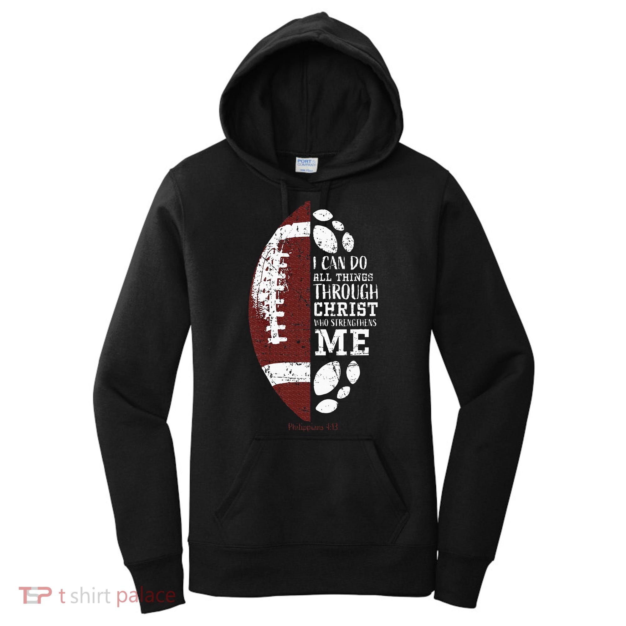 Christian Football Gifts Religious Verse Women's Hoodie