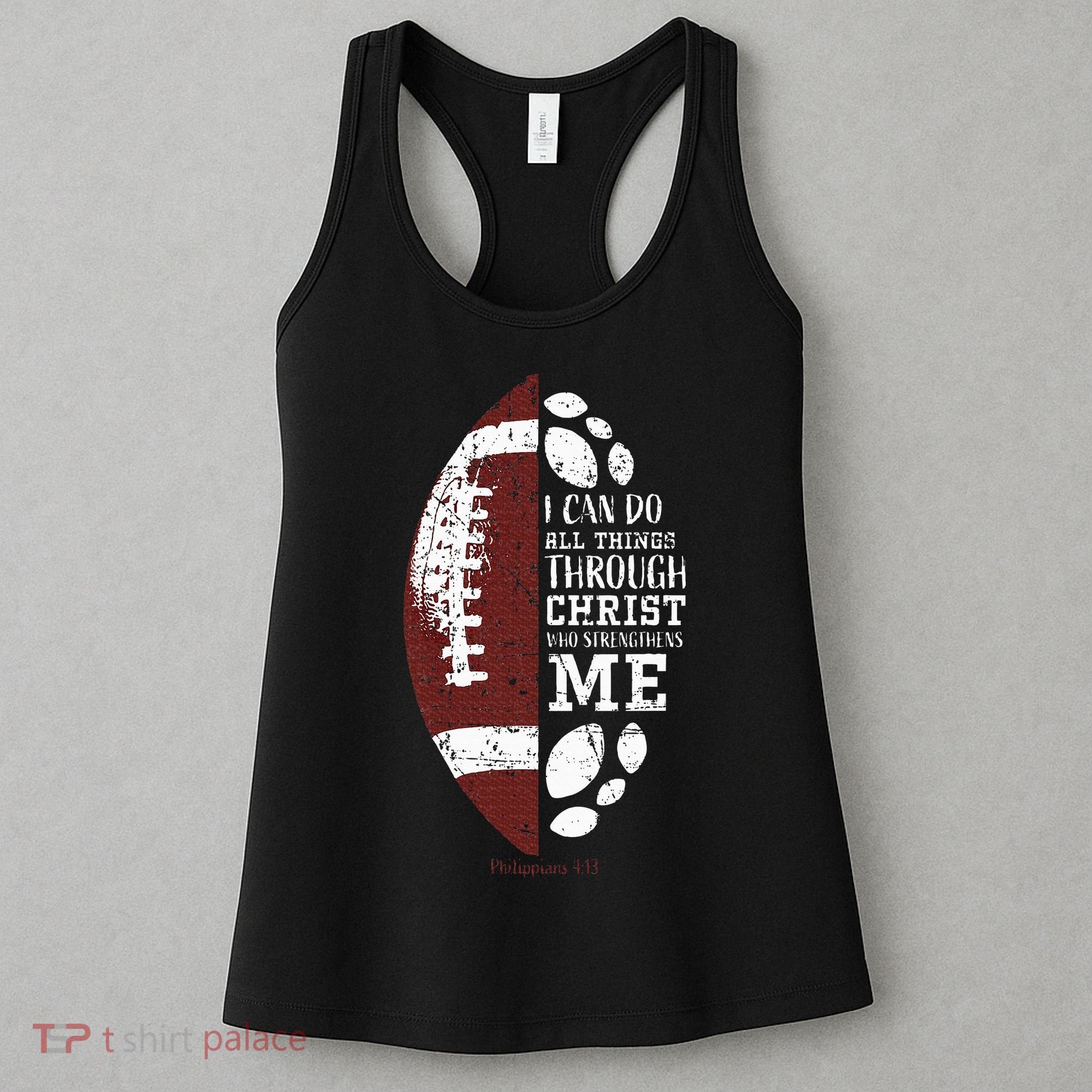 Christian Football Gifts Religious Verse Women's Tank Top