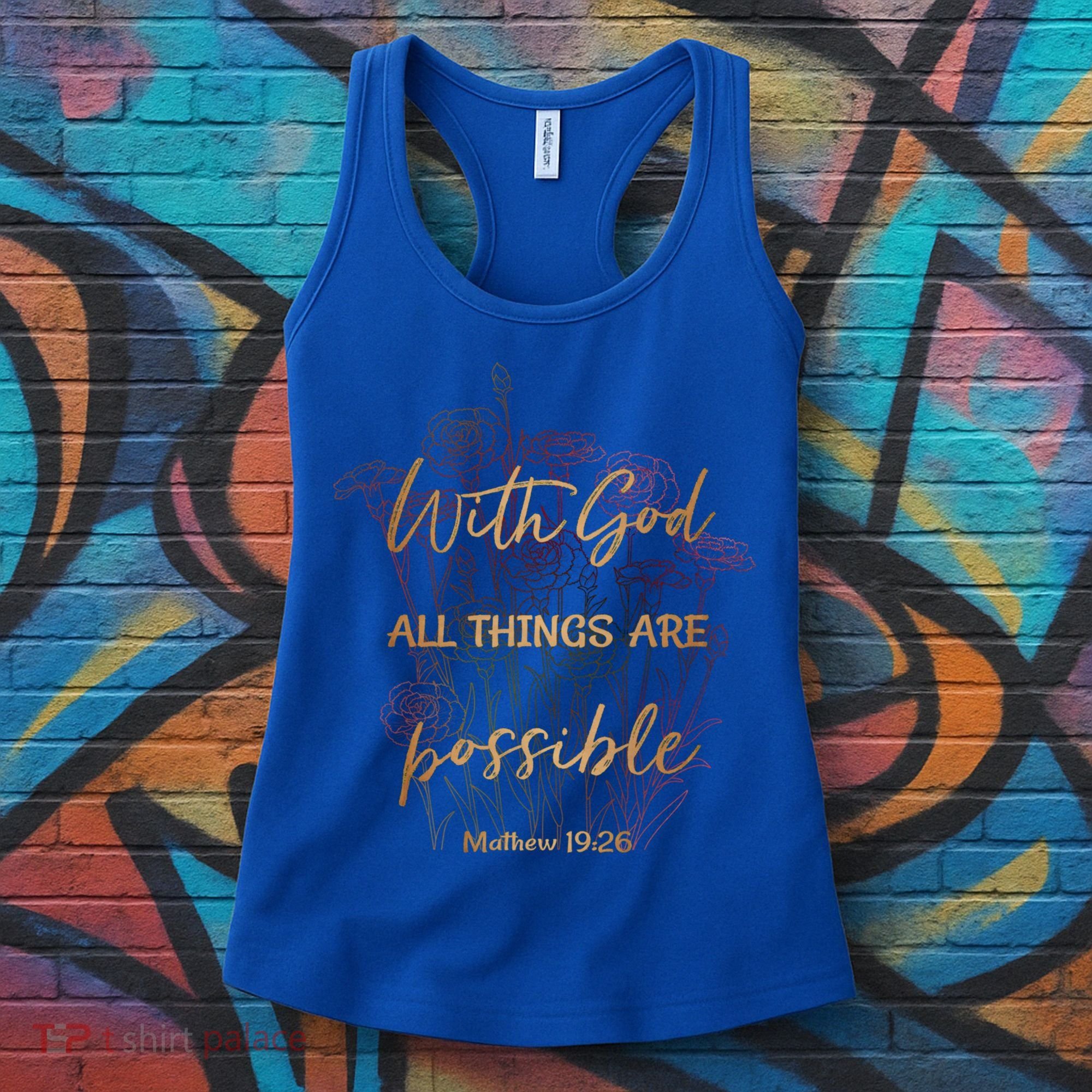 Christian Funny Gift With God All Things Possible Women's Tank Top