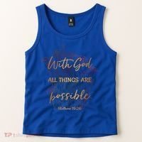 Christian Funny Gift With God All Things Possible Tank Top thumb 2