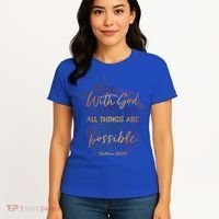 Christian Funny Gift With God All Things Possible Women's T-Shirt thumb 4