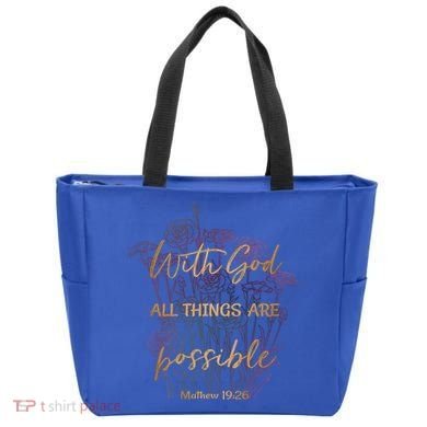 Christian Funny Gift With God All Things Possible Tote Bag
