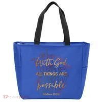 Christian Funny Gift With God All Things Possible Tote Bag thumb 0