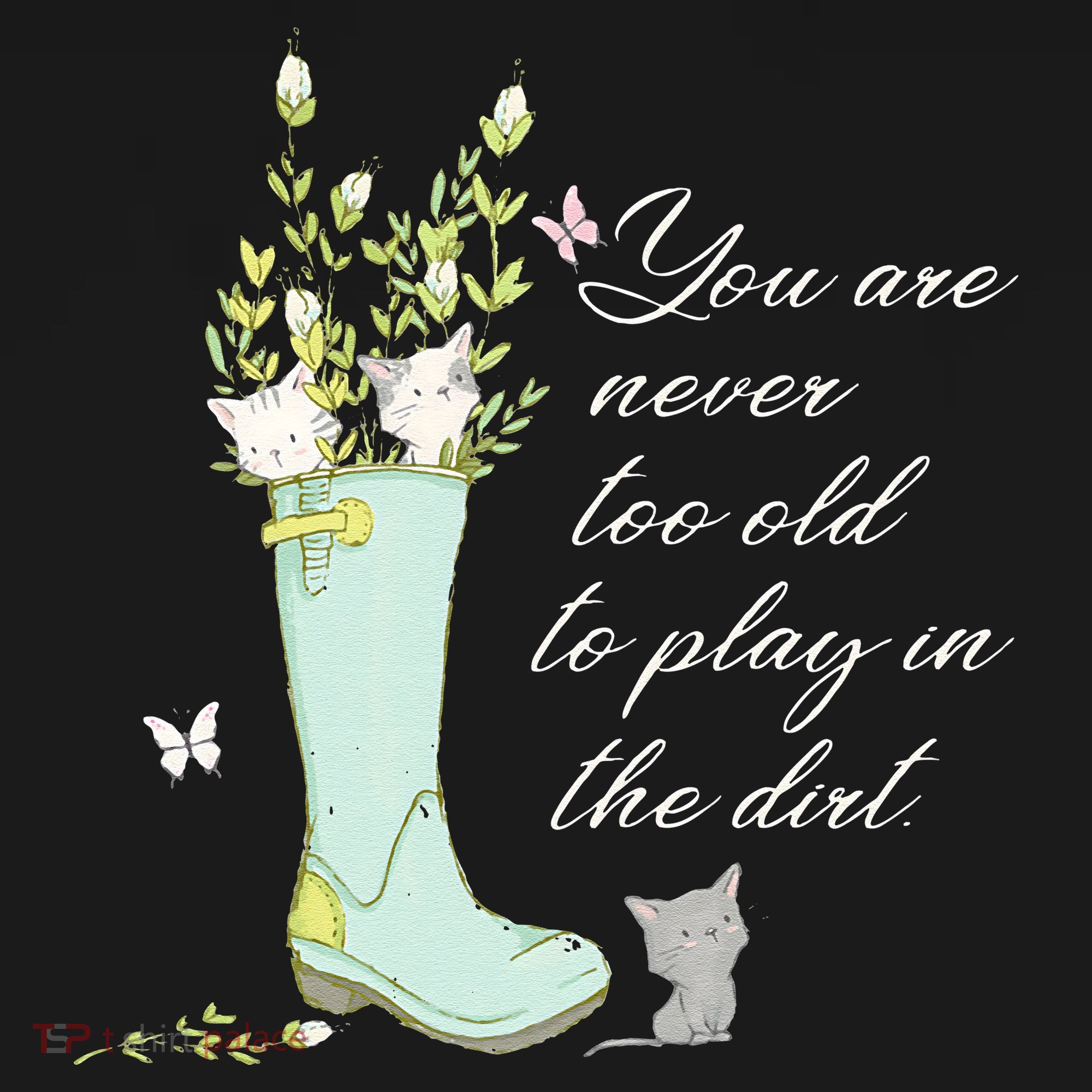 Cats Funny Gardener Gardening Never Too Old To Play In Dirt Women's Tank Top