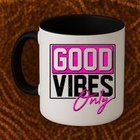 Cool Funny Good Vibes Only Coffee Mug thumb 2