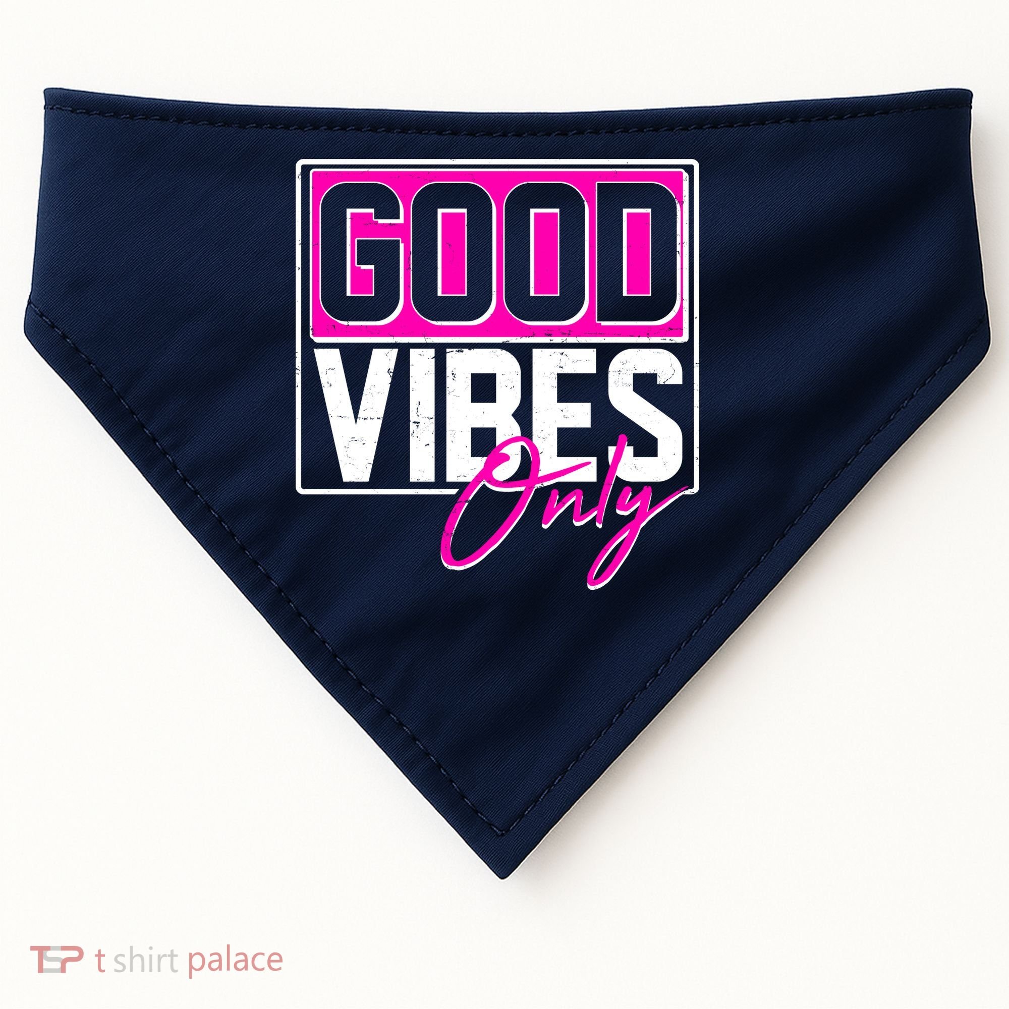 Cool Funny Good Vibes Only USA-Made Doggie Bandana