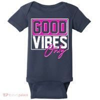Cool Funny Good Vibes Only Baby Bodysuit thumb 0
