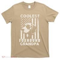 Coolest Foxhound Grandpa Vintage American Flag Funny Dog Dad T-Shirt thumb 0