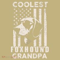 Coolest Foxhound Grandpa Vintage American Flag Funny Dog Dad T-Shirt thumb 7