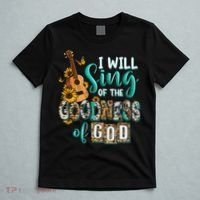 Christian Floral Guitar I Will Sing Of The Goodness Of God T-Shirt thumb 5